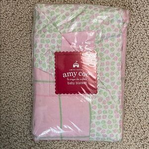 NEW Vintage Amy Coe le cirque des enfants Pink Baby Blanket Y2K Whimsical Pastel